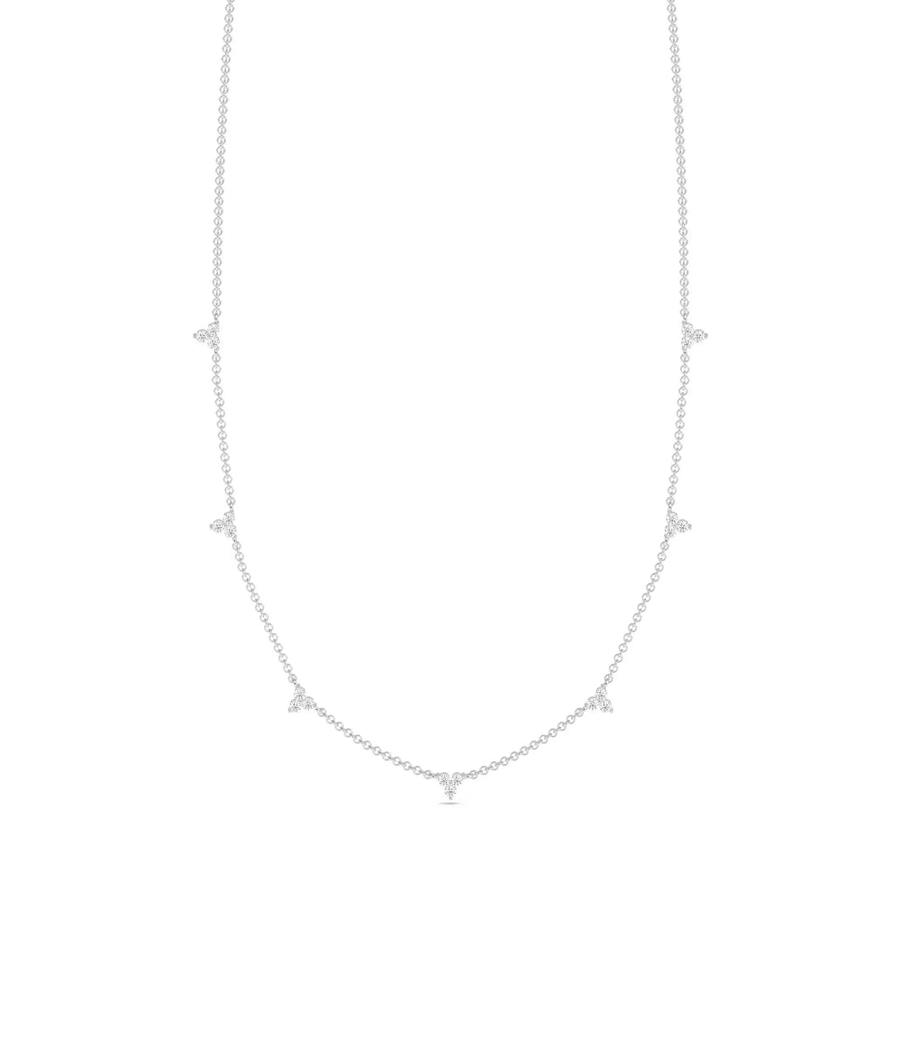 Diamond Station Necklace - 79e | Everyday 14K Gold Jewelry