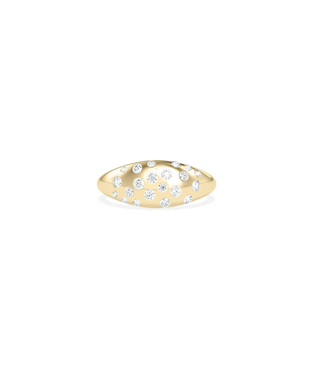 Diamond Bezel Dome Ring - 79e | Everyday 14K Gold Jewelry