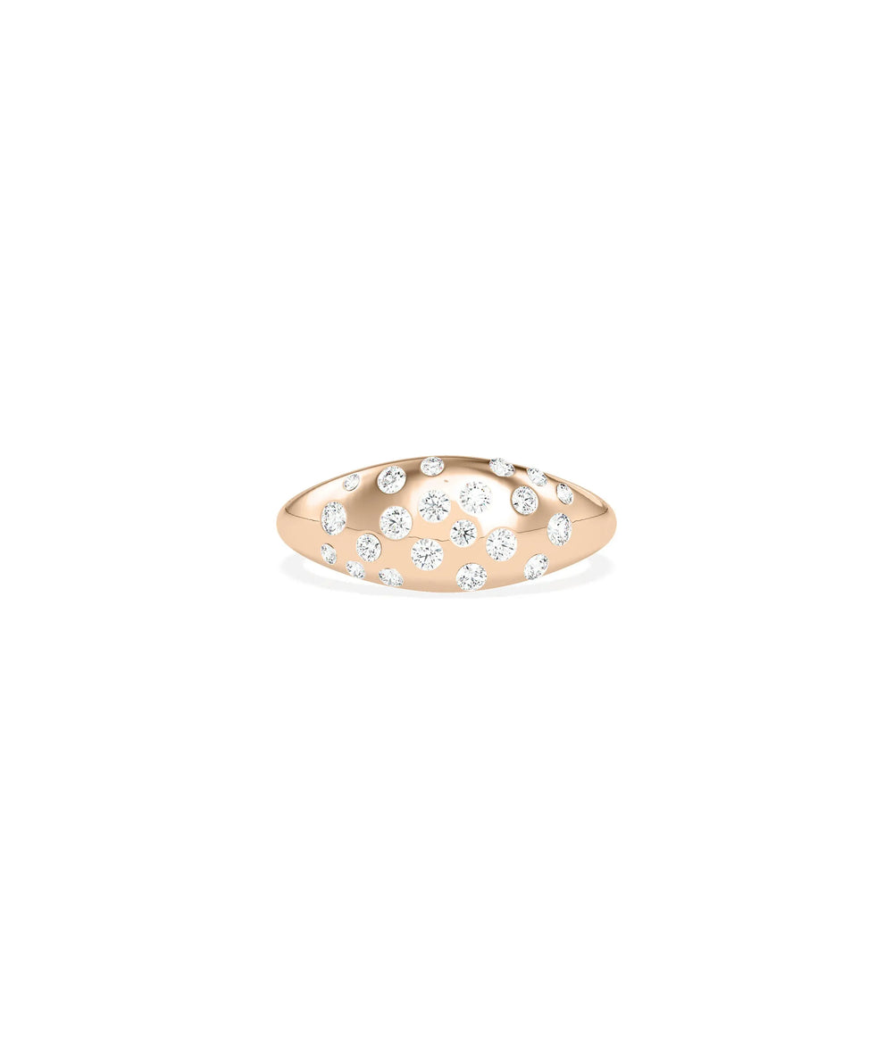 Diamond Bezel Dome Ring - 79e | Everyday 14K Gold Jewelry