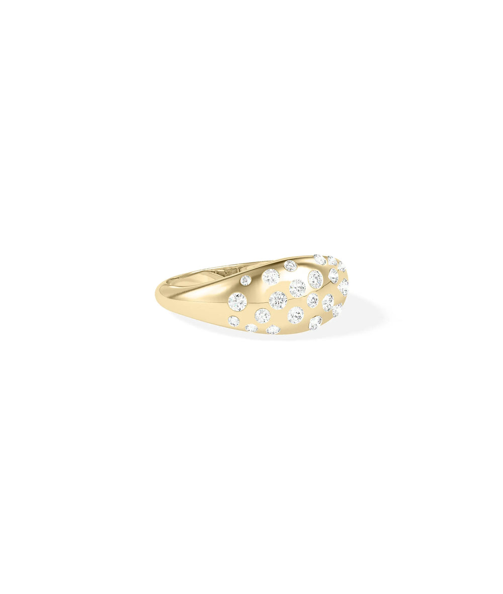 Diamond Bezel Dome Ring - 79e | Everyday 14K Gold Jewelry