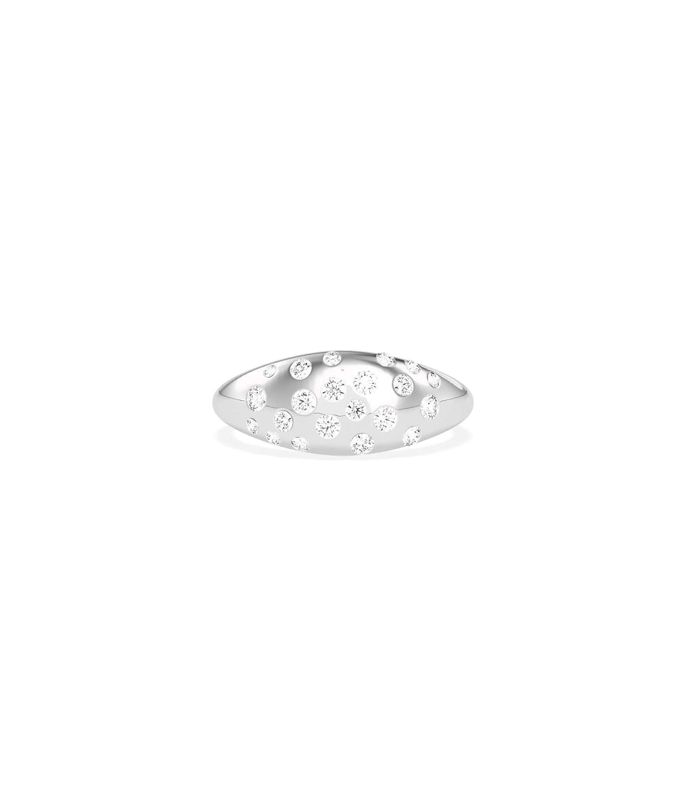 Diamond Bezel Dome Ring - 79e | Everyday 14K Gold Jewelry