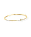 Diamond Line Bangle with Solitaire - 79e | Everyday 14K Gold Jewelry