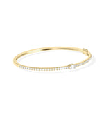 Diamond Line Bangle with Solitaire - 79e | Everyday 14K Gold Jewelry