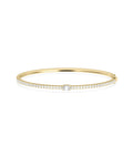 Diamond Line Bangle with Solitaire