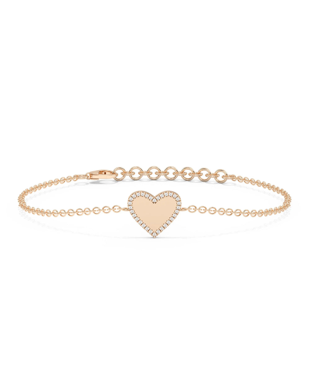 Diamond Outline Heart Bracelet - 79e | Everyday 14K Gold Jewelry