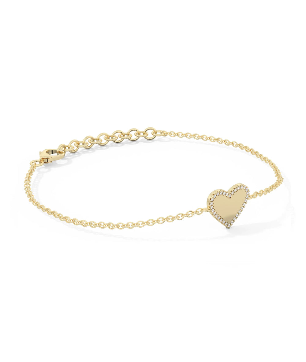 Diamond Outline Heart Bracelet - 79e | Everyday 14K Gold Jewelry