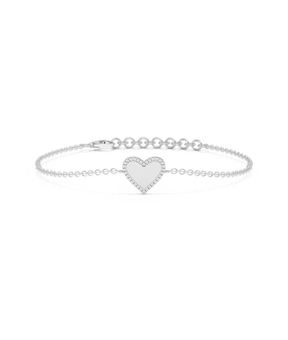 Diamond Outline Heart Bracelet - 79e | Everyday 14K Gold Jewelry