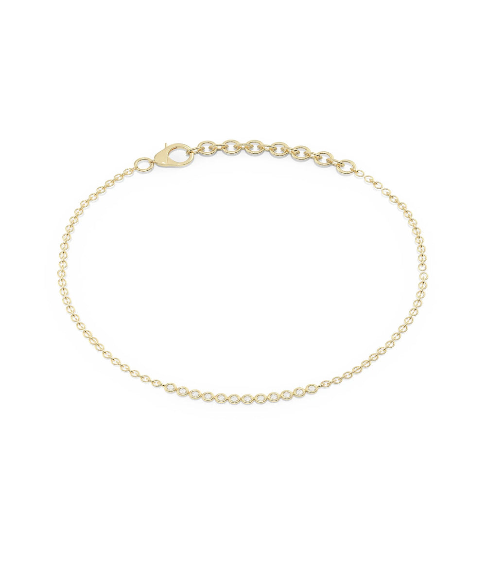 Diamond Bezel Cable Chain Bracelet - 79e | Everyday 14K Gold Jewelry