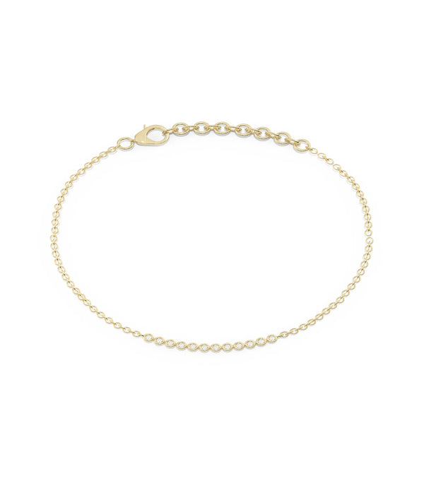 Diamond Bezel Cable Chain Bracelet - 79e | Everyday 14K Gold Jewelry