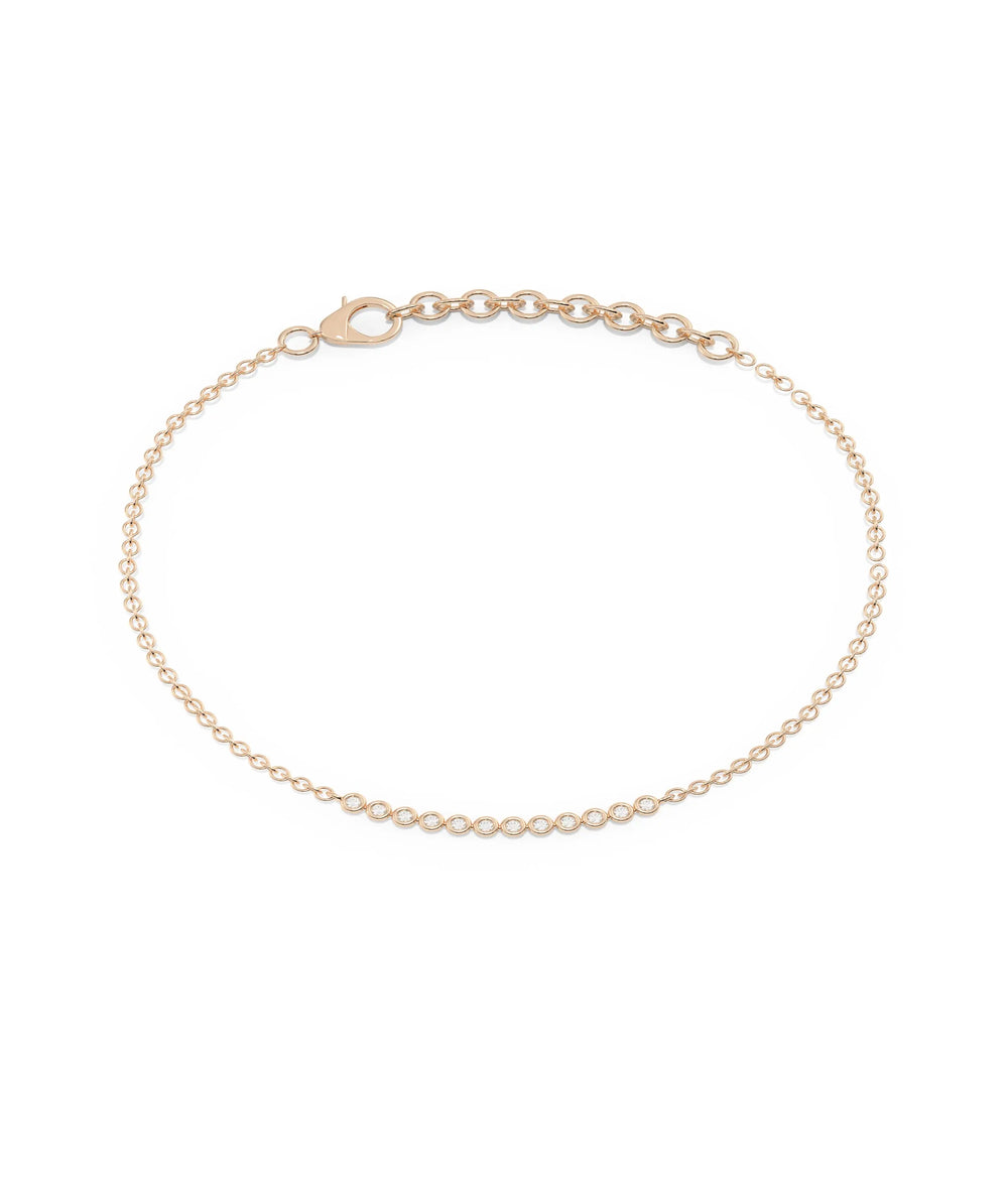 Diamond Bezel Cable Chain Bracelet - 79e | Everyday 14K Gold Jewelry