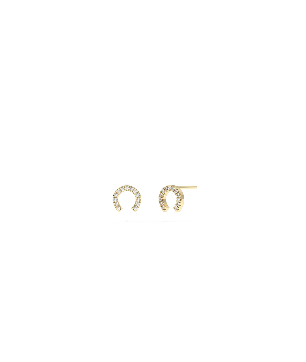 Diamond Horse Shoe Studs - 79e | Everyday 14K Gold Jewelry
