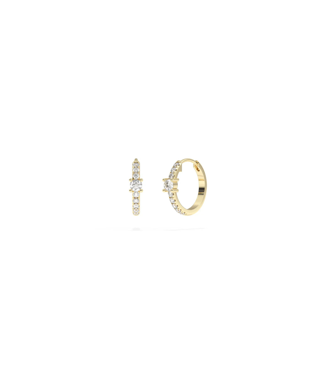 Diamond Solitaire Hoop Earring - 79e | Everyday 14K Gold Jewelry