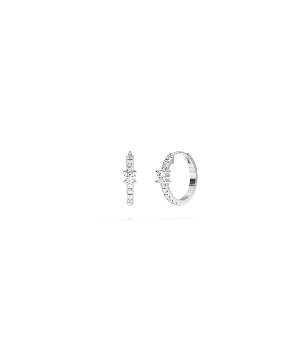 Diamond Solitaire Hoop Earring - 79e | Everyday 14K Gold Jewelry
