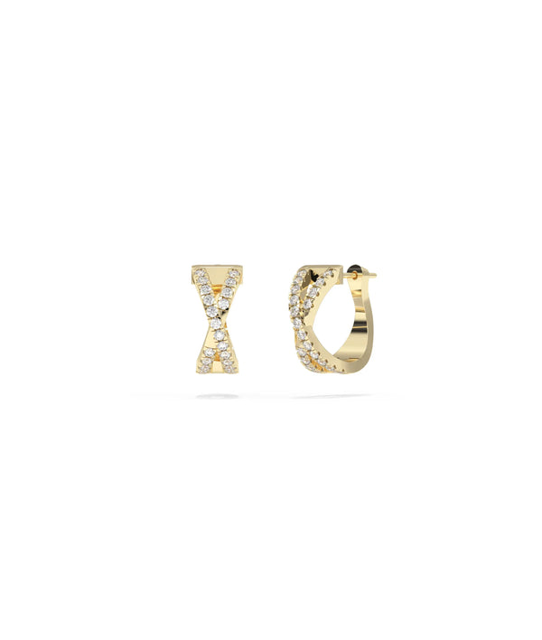 Diamond Criss Cross Hoop Earring - 79e | Everyday 14K Gold Jewelry