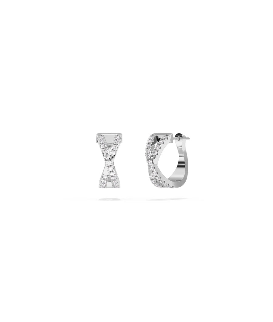 Diamond Criss Cross Hoop Earring - 79e | Everyday 14K Gold Jewelry