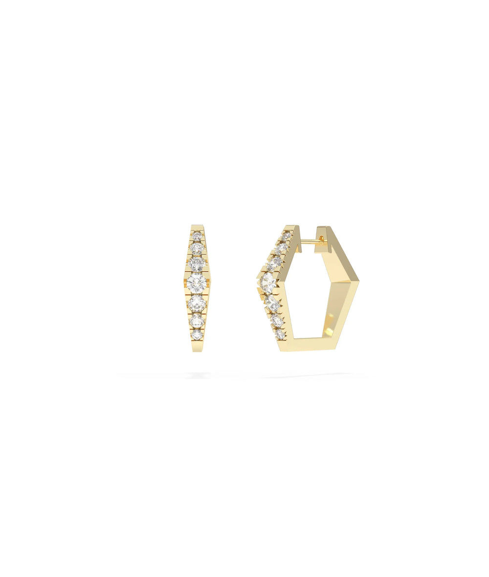 Geometric Petite Hoop Earring - 79e | Everyday 14K Gold Jewelry