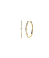 Diamond Cluster Oval Hoop Earring - 79e | Everyday 14K Gold Jewelry