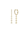 Diamond Hoop with Bezel Set Dangle Earring - 79e | Everyday 14K Gold Jewelry