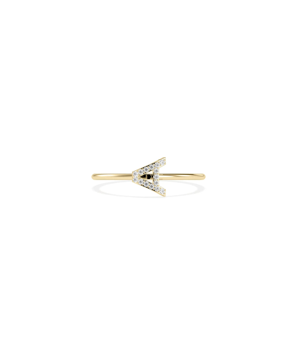 Diamond Initial Letter Ring - 79e | Everyday 14K Gold Jewelry