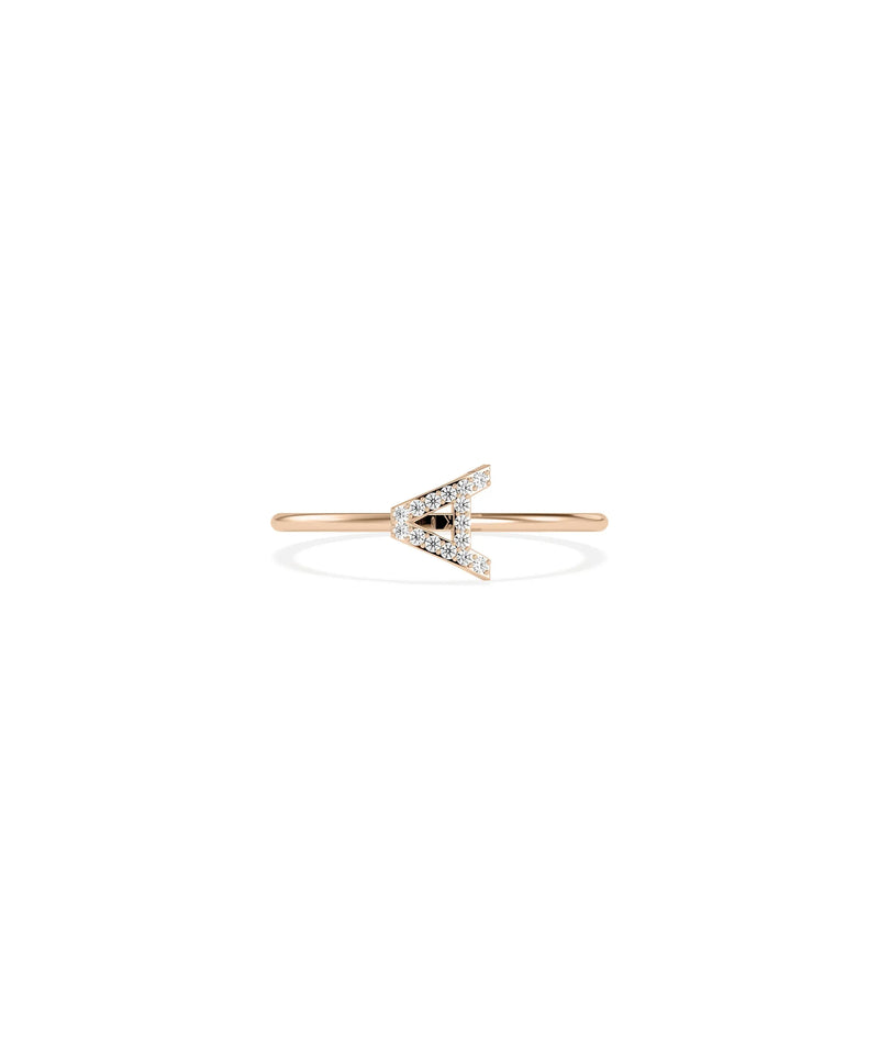 Diamond Initial Letter Ring - 79e | Everyday 14K Gold Jewelry