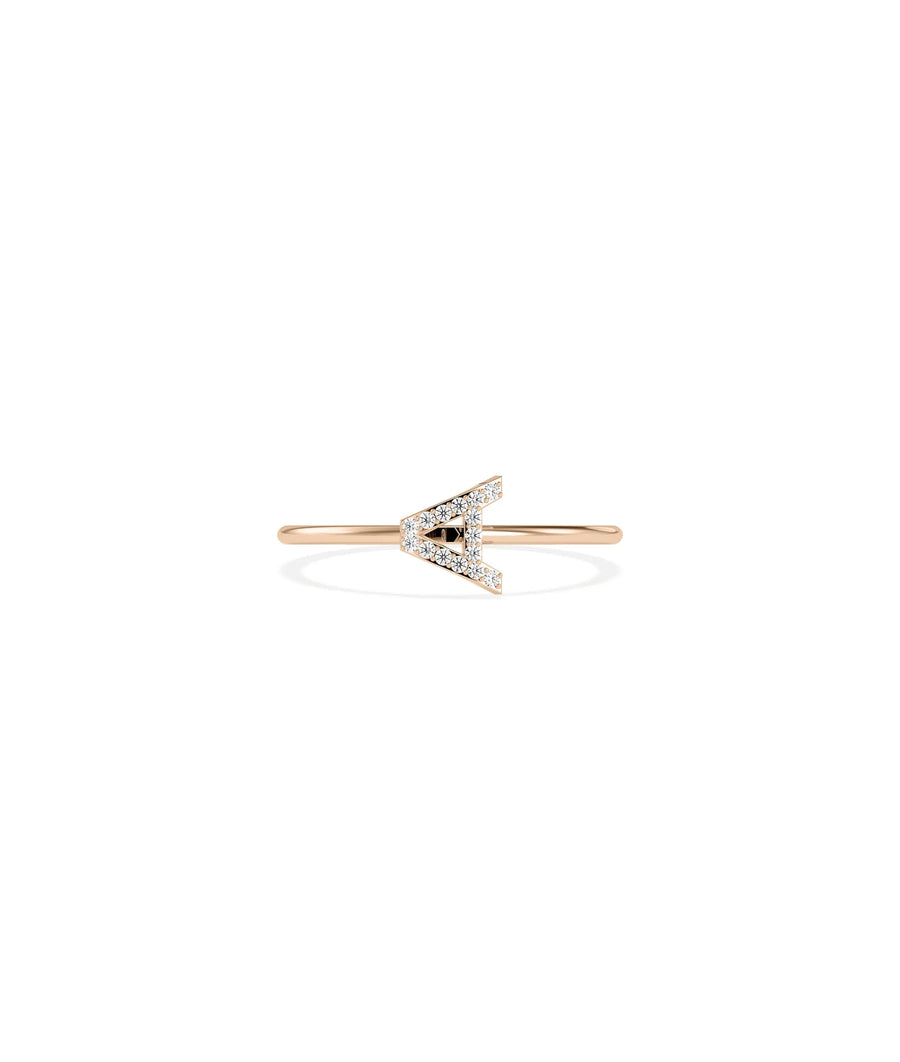 Diamond Initial Letter Ring - 79e | Everyday 14K Gold Jewelry
