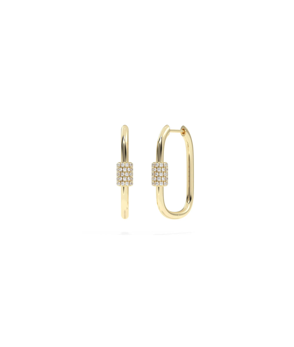 Diamond Cushion Shape Hoop Earring - 79e | Everyday 14K Gold Jewelry