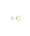 Diamond Flower Hoop Earring - 79e | Everyday 14K Gold Jewelry