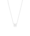Gold Initial Necklace in white gold featuring monogram letter design