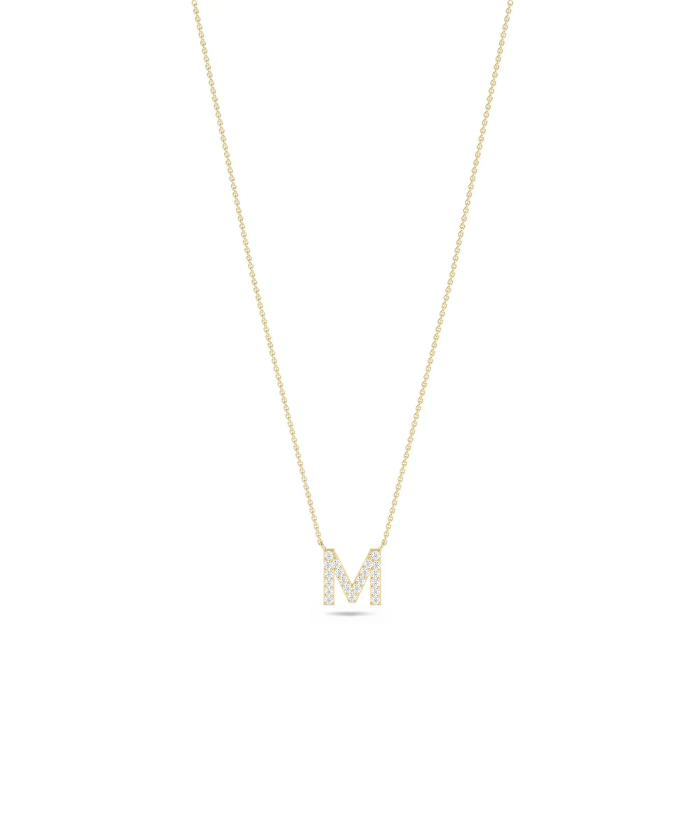 Diamond Pave Initial yellow gold modern personalized sophisticated