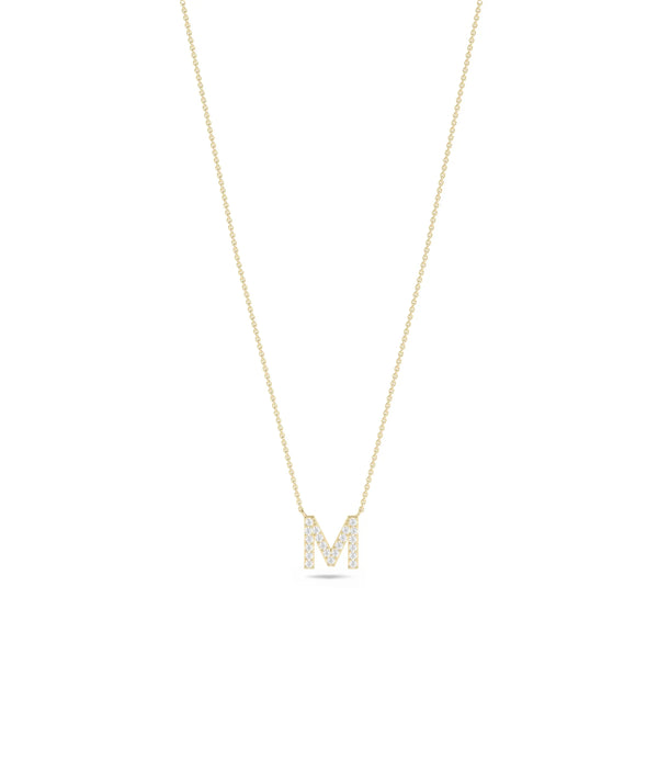 Diamond Pave Initial yellow gold modern personalized sophisticated