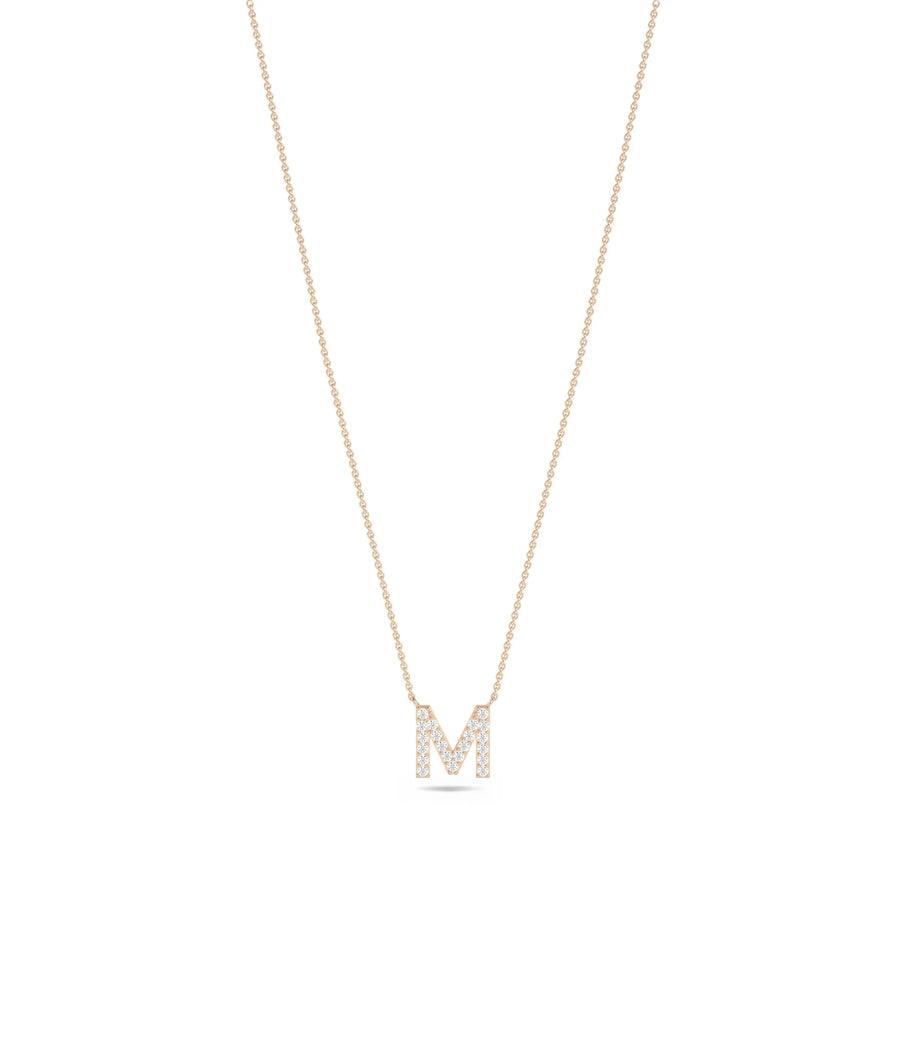 Rose gold Diamond Pave Initial featuring modern sparkle