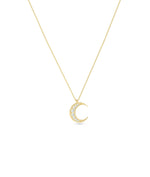 Crescent moon star burst diamonds 15mm 0.10 ctw close-up