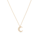 Rose gold Diamond Star Burst Crescent featuring cosmic sparkle