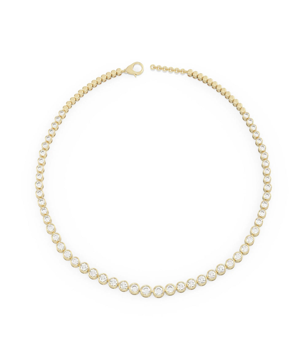 Diamond Bezel Tennis Necklace - 79e | Everyday 14K Gold Jewelry