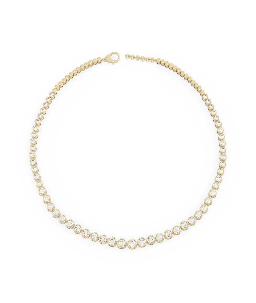 Diamond Bezel Tennis Necklace - 79e | Everyday 14K Gold Jewelry