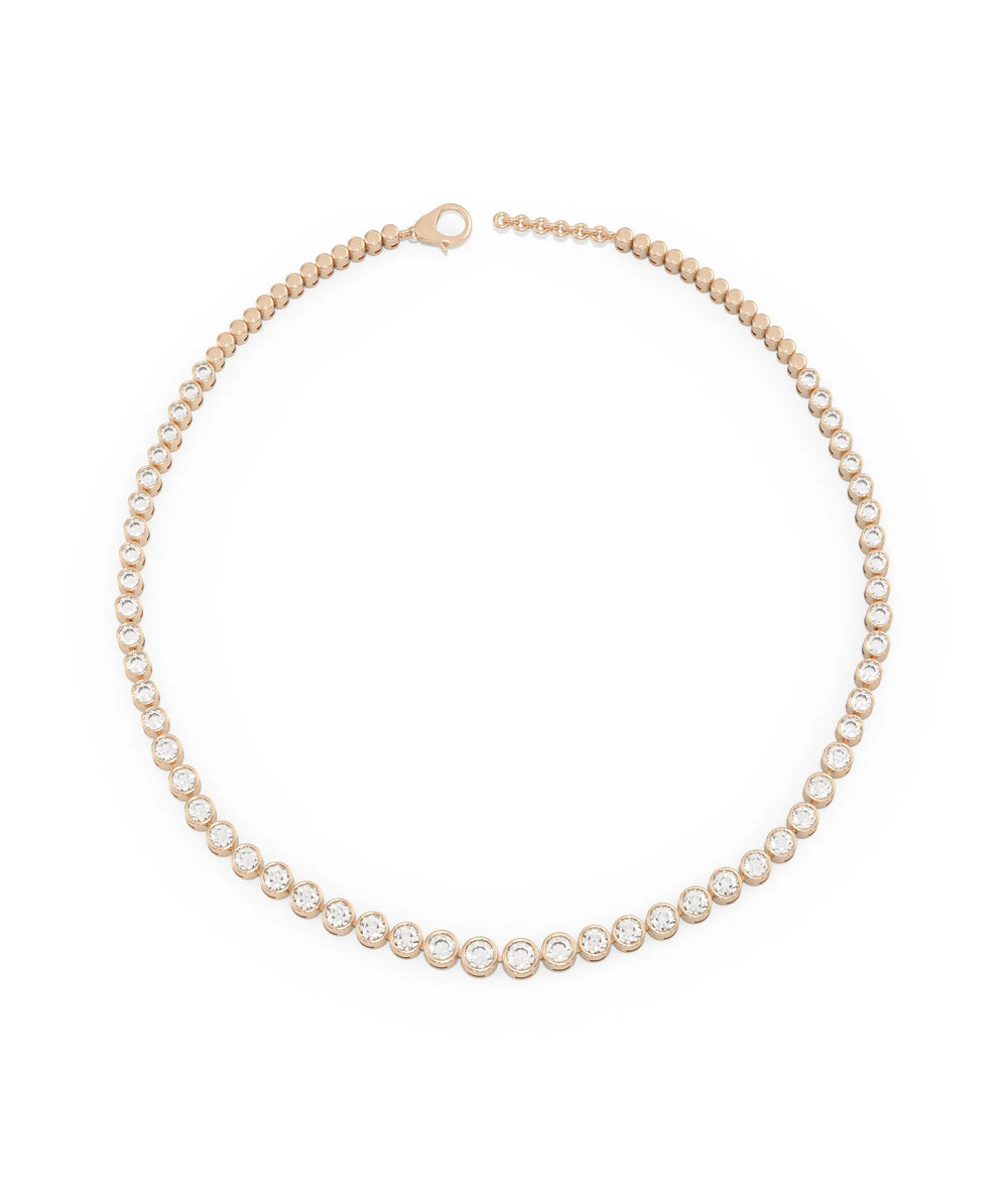 Diamond Bezel Tennis Necklace - 79e | Everyday 14K Gold Jewelry