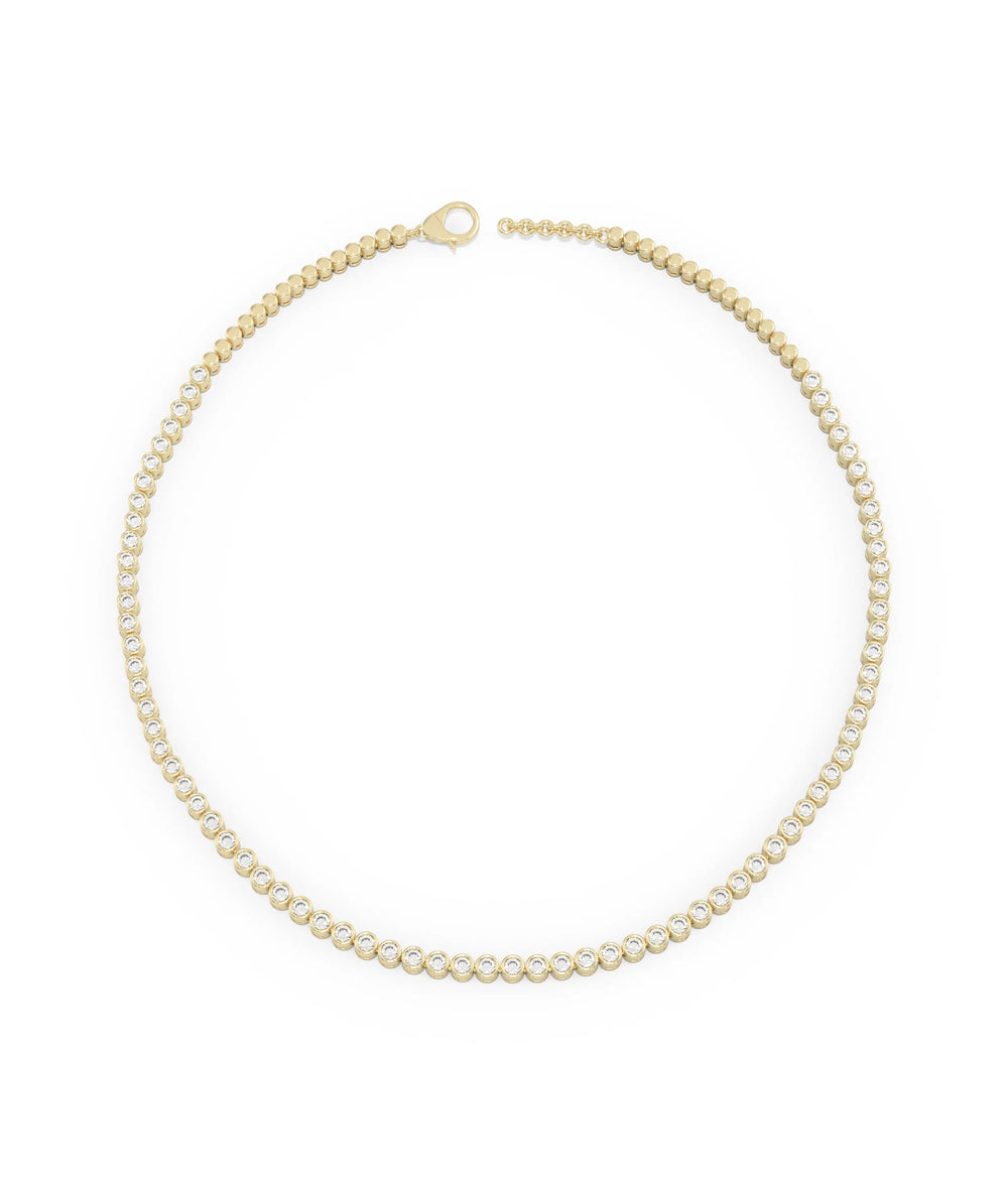 Diamond Bezel Tennis Necklace - 79e | Everyday 14K Gold Jewelry
