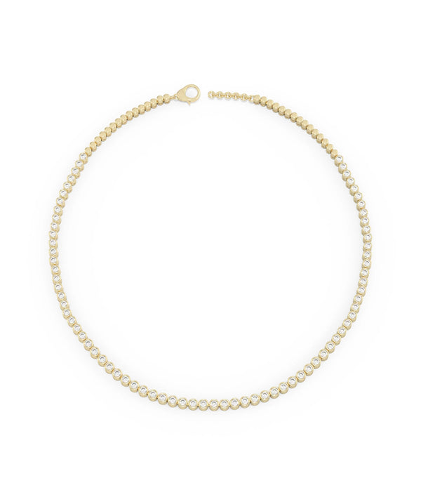 Diamond Bezel Tennis Necklace - 79e | Everyday 14K Gold Jewelry