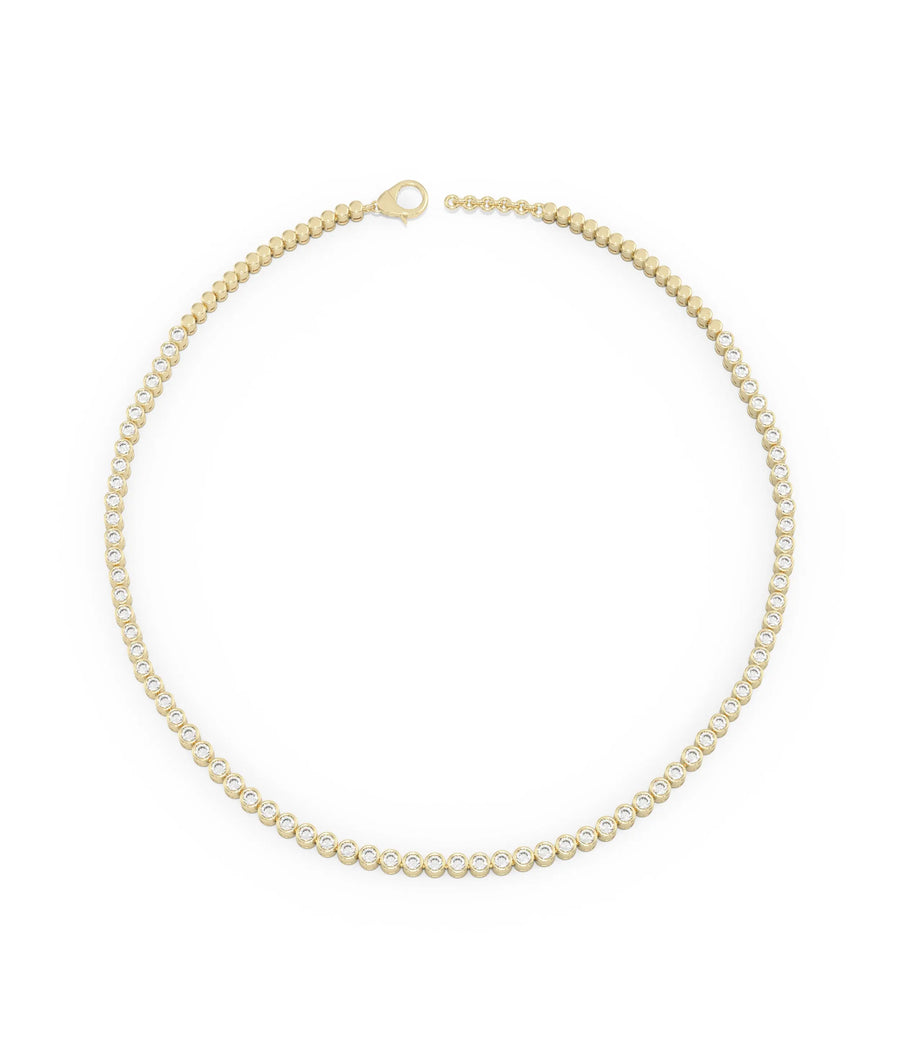 Diamond Bezel Tennis Necklace - 79e | Everyday 14K Gold Jewelry