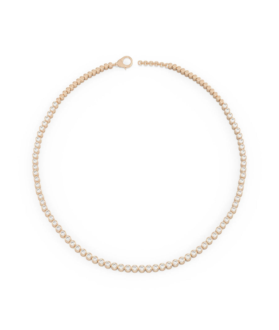 Diamond Bezel Tennis Necklace - 79e | Everyday 14K Gold Jewelry