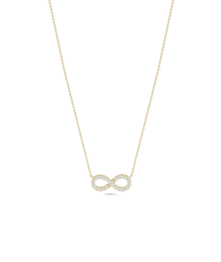 Diamond Infinity yellow gold eternal meaningful elegant sparkle