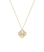 Fluted clover diamond outline 17mm 0.25 ctw close-up