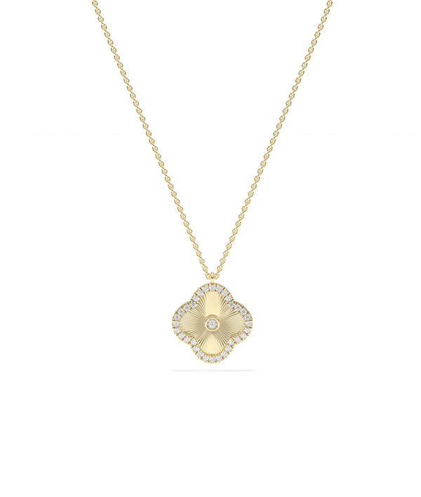 Fluted clover diamond outline 17mm 0.25 ctw close-up alternate view