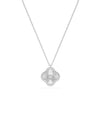 White gold Diamond Fluted Clover Charm textured design