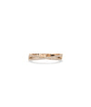 Rose gold criss cross ring featuring intersecting pave diamond bands