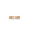 Rose gold link ring featuring intricate chain motif with pave diamond accents