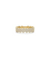 Diamond Geometric Shape Band Ring yellow gold front view showing angular pattern