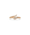 Rose gold snake ring featuring intricate fluted texture and bold design