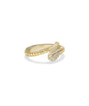 Fluted snake ring side profile displaying textured scales and dimensional detail