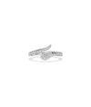 Diamond Fluted Snake Ring white gold with sparkling diamond accents on serpent
